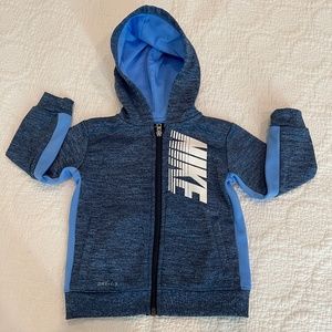Nike Dri Fit Infant Full Zip Hoodie Jacket Blue Pockets